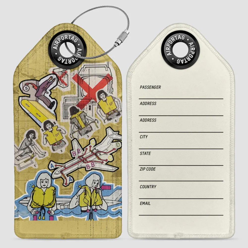Safety Card Collage - Luggage Tag