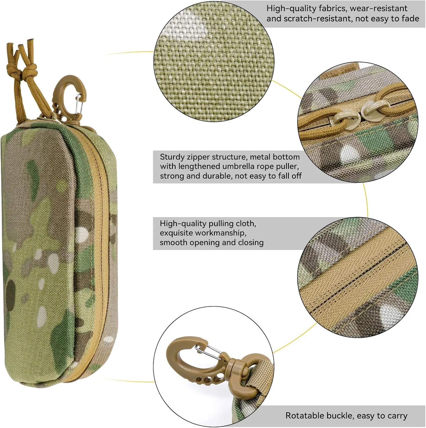 Tactical Molle Glasses Case Hard Shell Sunglass Case Eyeglass Case Shockproof Protective Glasses Case With Clip