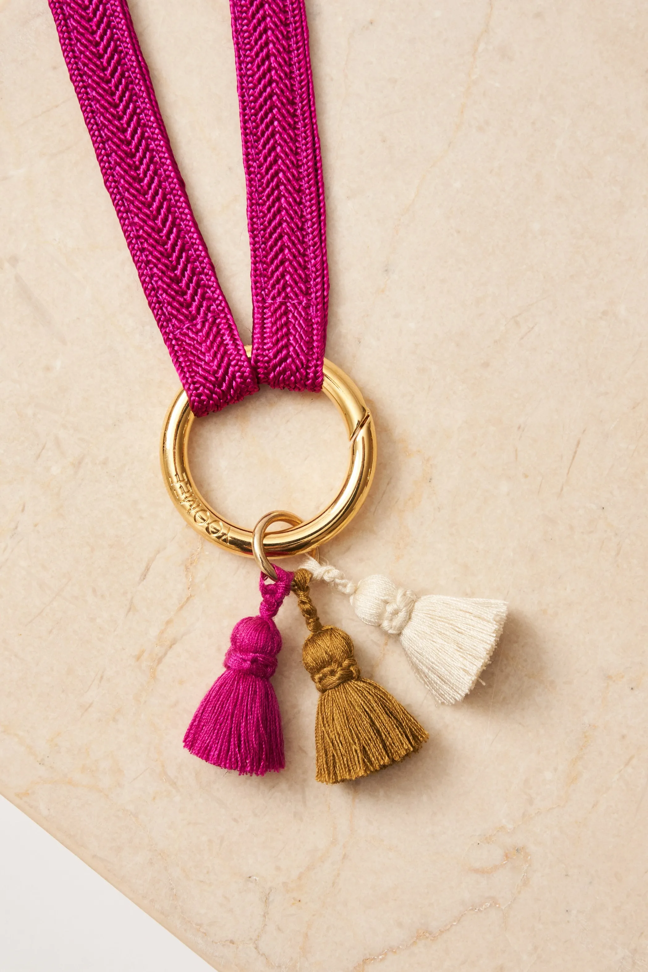 tassel trio - SHOUSHA - fuchsia, ecru, olive