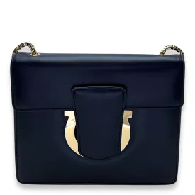 Thalia Flap Blue Crossbody Bag in Calfskin, Gold hardware