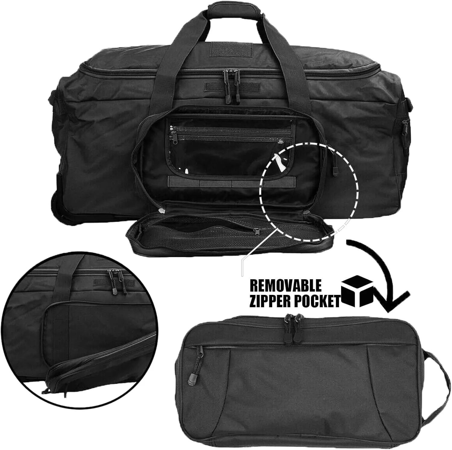 Travel Duffle Bag With Wheels Extra Large Rolling Duffel Bags for Tactical Military Deployment Camping