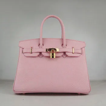 Trendy Inspired Hermes Birkin 30cm Togo Leather Handbags Pink Golden