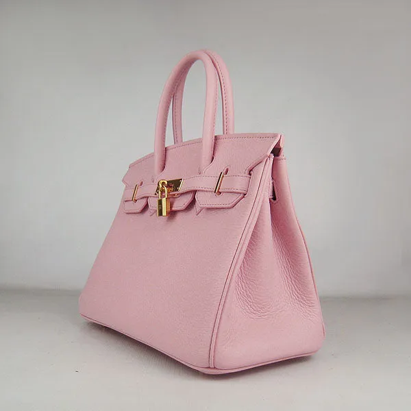 Trendy Inspired Hermes Birkin 30cm Togo Leather Handbags Pink Golden