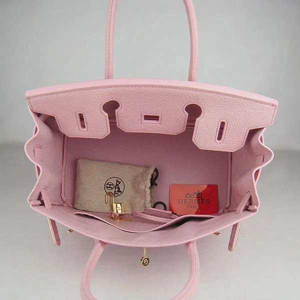 Trendy Inspired Hermes Birkin 30cm Togo Leather Handbags Pink Golden