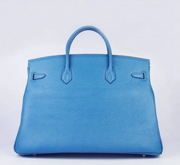 Trendy Inspired Hermes Birkin 35cm Togo Leather Handbags 6099 Blue Golden