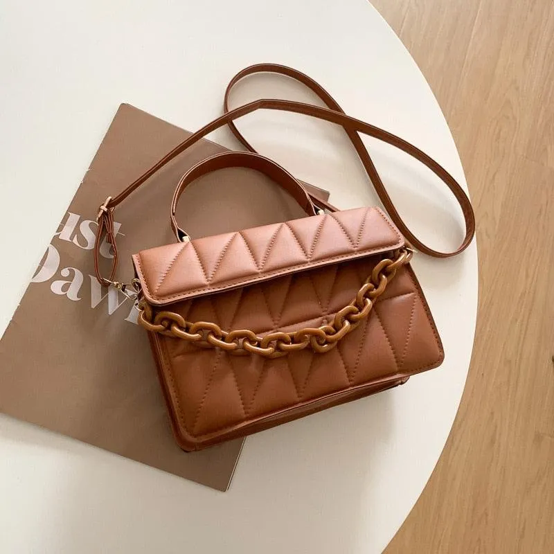 Trendy plaid shoulder bag for women