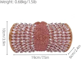 UMREN Luxury Crystal Clutch Rhinestones Evening Bag for Women Bling Purse Sparkly Diamond Handbag for Wedding Party Prom