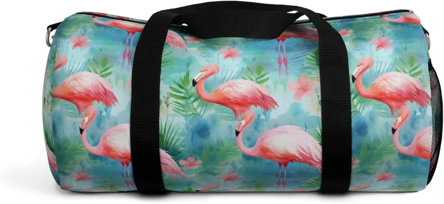 Vibrant Flamingo Duffel Bag for Travelers, Gym Lovers, Beach Trips, Stylish Tote, Eco-Friendly Gear, Summer Accessory