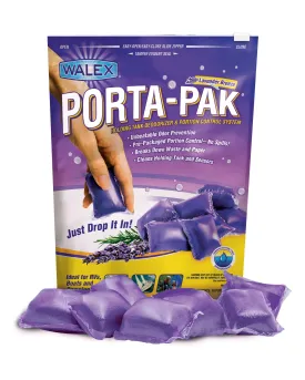 Walex Porta-Pak Deodorizer for Black Holding Tank Odor Control  10-Pack  Purple  Lavender Scent  Small Drop-in Pods