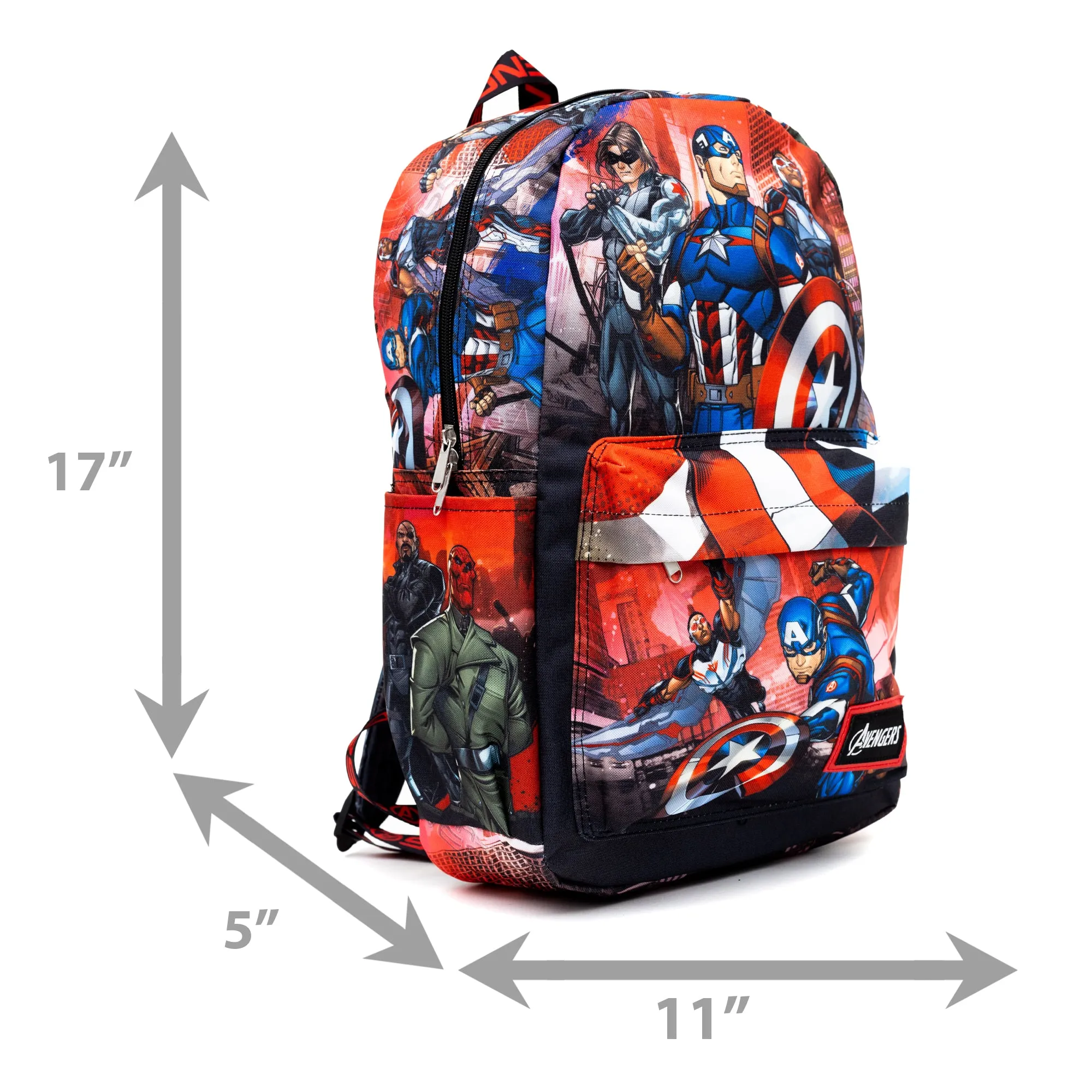 WondaPop Avengers Captain America 17" Full Size Nylon Backpack